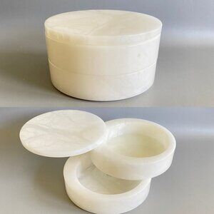 Volterra Alabaster Hand Carved Swivel Lidded Box​​​